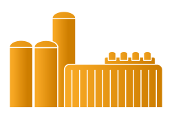 Icon - Biogasaufbereitung gelb